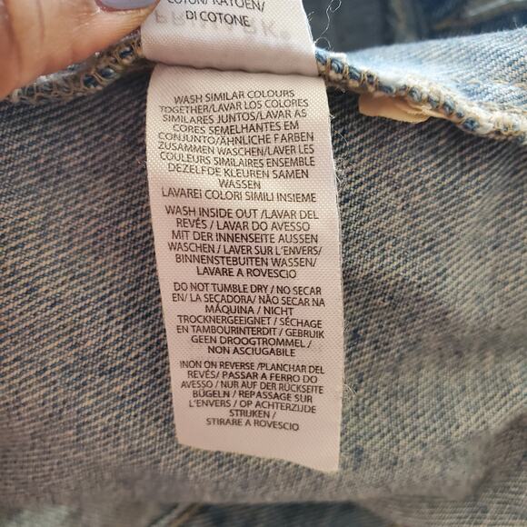 Primark Men's Light Blue Wash Distressed Jean Denim Jacket Size XS - Picture 8 of 8